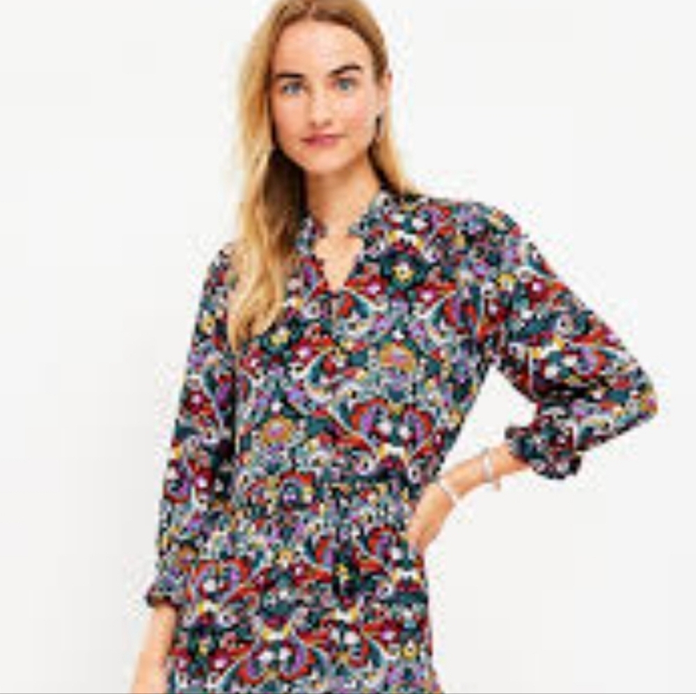 LOFT Floral Swing Dress - Picture 8 of 8